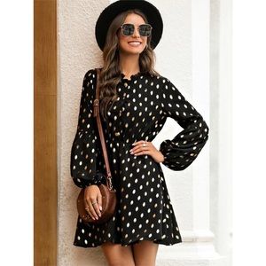 Gold polka dot dress